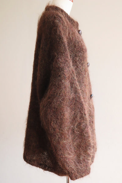 80s Brown Mohair Cardigan