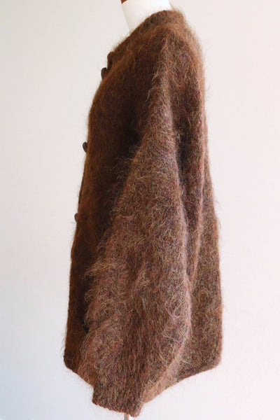 80s Brown Mohair Cardigan