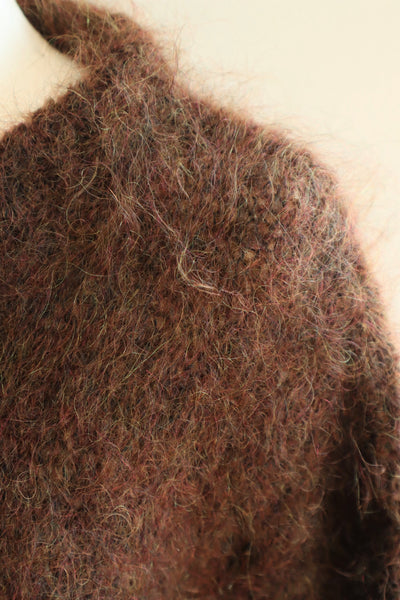 80s Brown Mohair Cardigan