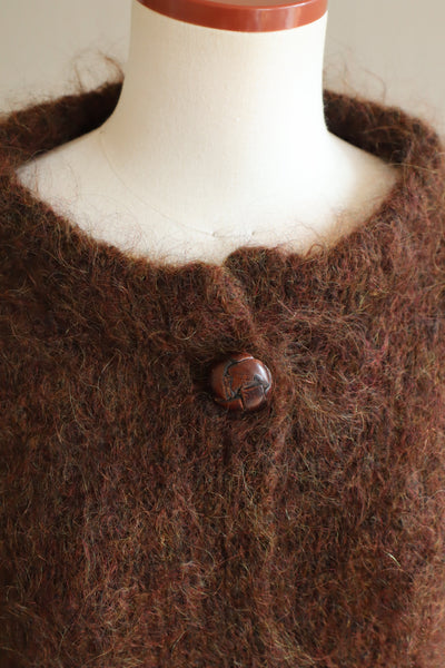 80s Brown Mohair Cardigan