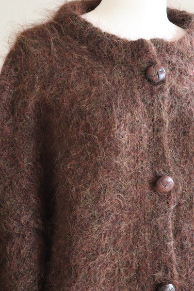 80s Brown Mohair Cardigan