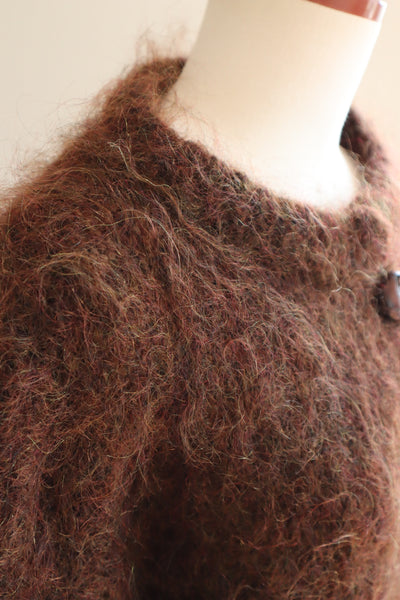 80s Brown Mohair Cardigan