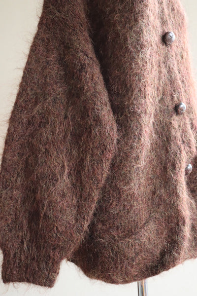 80s Brown Mohair Cardigan