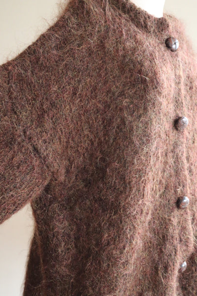 80s Brown Mohair Cardigan