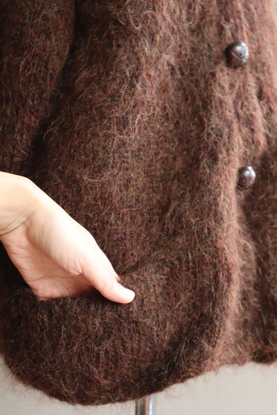 80s Brown Mohair Cardigan