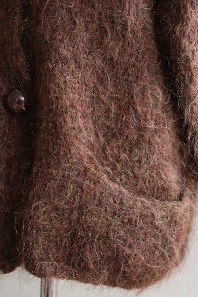 80s Brown Mohair Cardigan