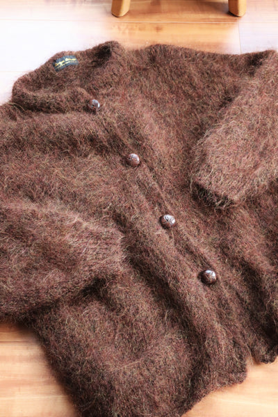 80s Brown Mohair Cardigan