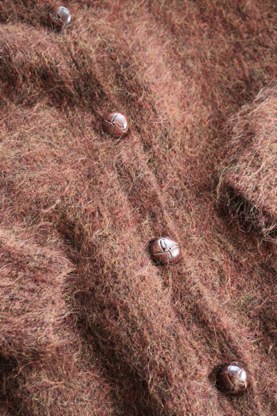 80s Brown Mohair Cardigan