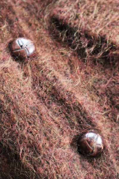 80s Brown Mohair Cardigan