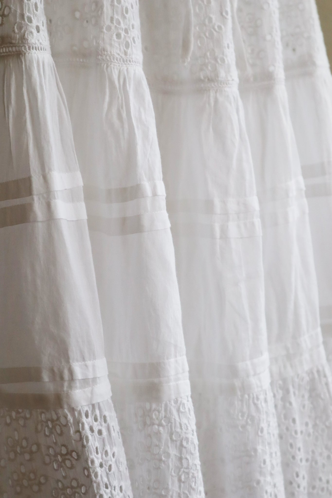 White Cutwork Cotton Lace Skirt