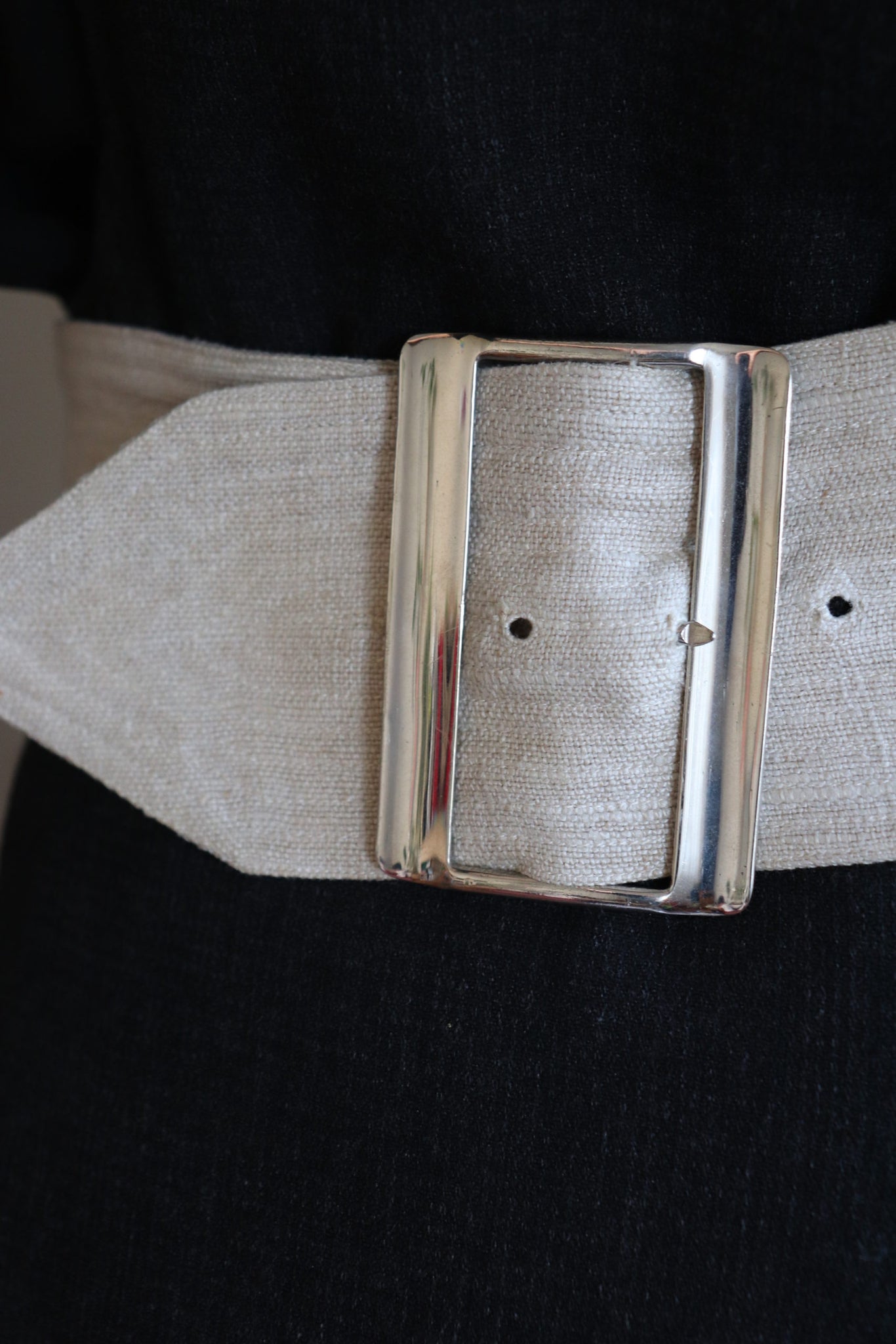 Vintage French Handmade Linen Belt