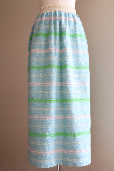 70s Embroidery Knit Long Skirt