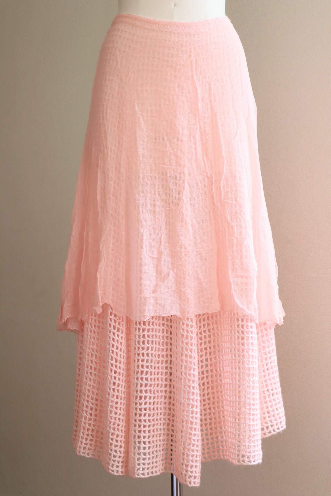 70s Mohair Crochet Long Skirt