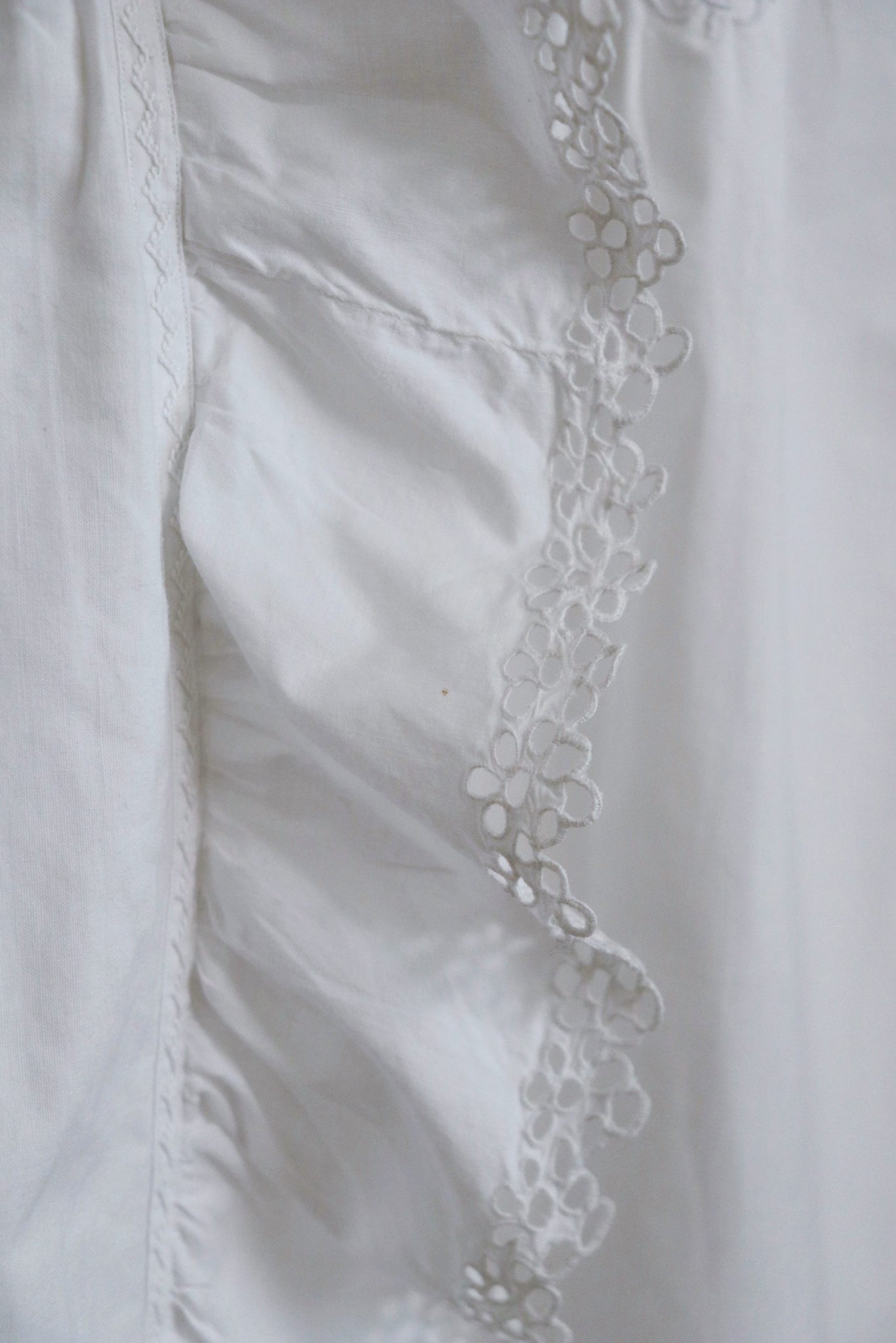 1910s Antique Cotton Blouse White