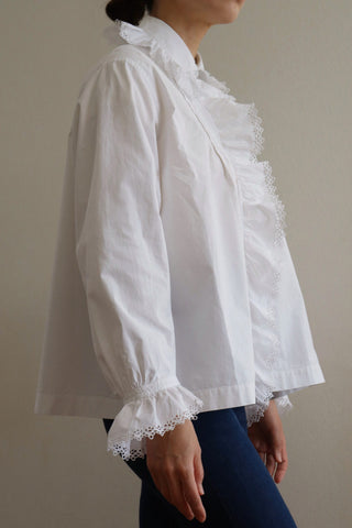 1910s Antique Cotton Blouse White