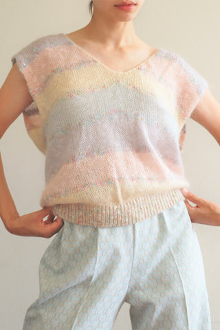 80s Pastel Colored Mohair Vest