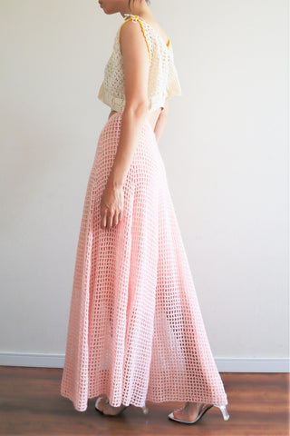 70s Mohair Crochet Long Skirt