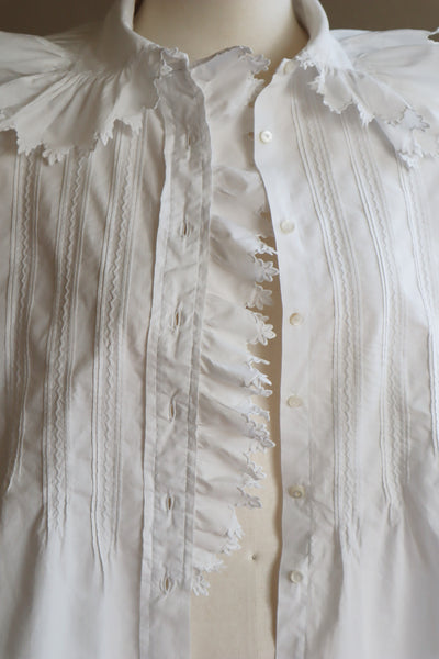 1900s Fine Jagged Scalloped Blouse