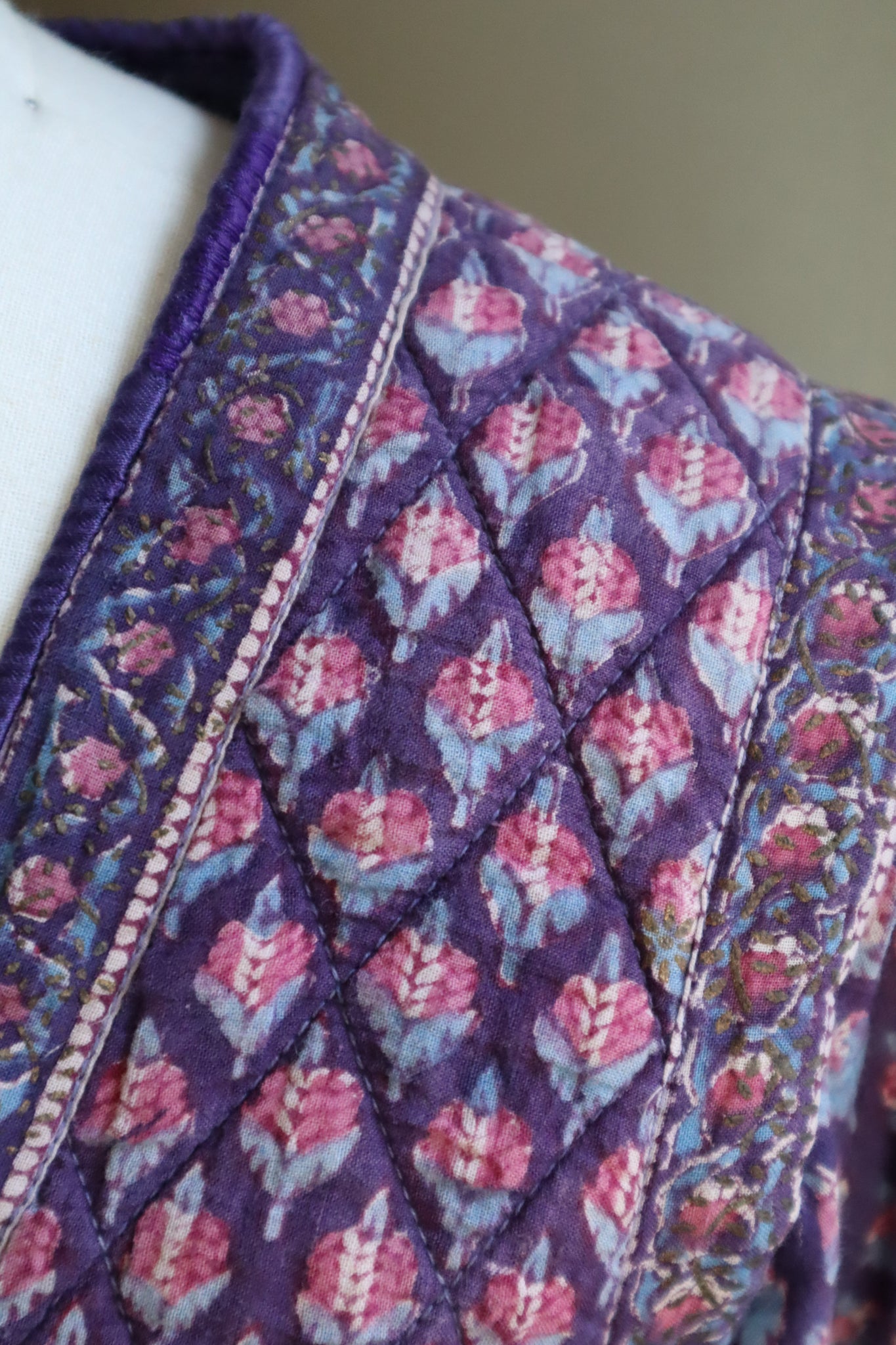 70s PHOOL Indian Cotton Purple Dress