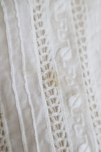 1920s Embroidery  Ruffle Lace Sleeveless Blouse