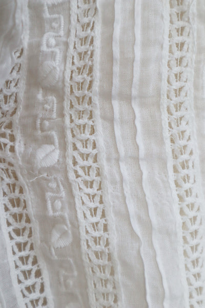 1920s Embroidery  Ruffle Lace Sleeveless Blouse