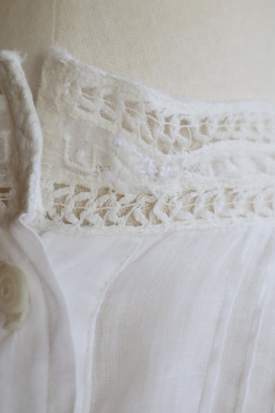 1920s Embroidery  Ruffle Lace Sleeveless Blouse