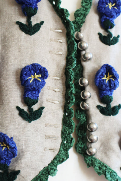 80s Floral Embroidery Austrian Gilet