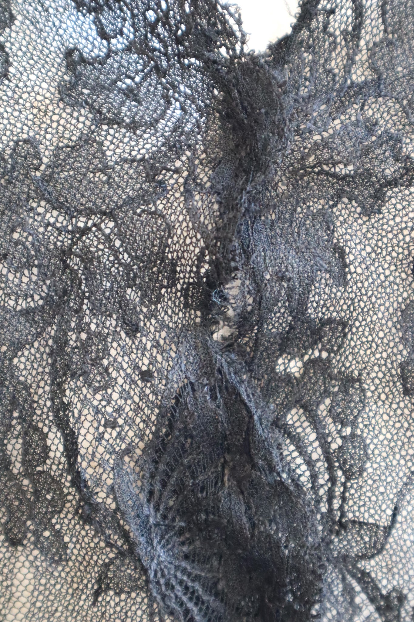 1900s Black Chantilly Lace Blouse Size SX