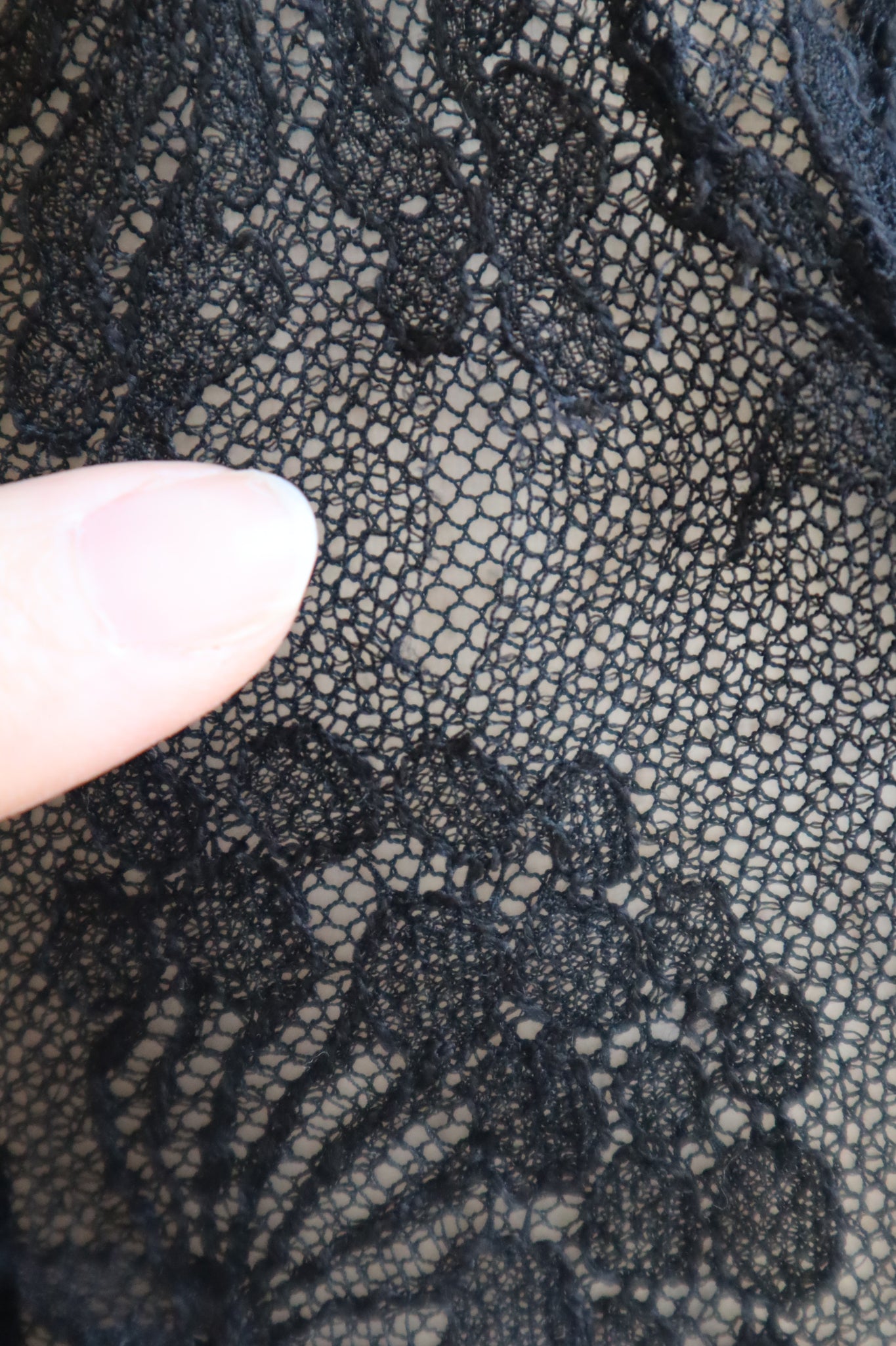 1900s Black Chantilly Lace Blouse Size SX