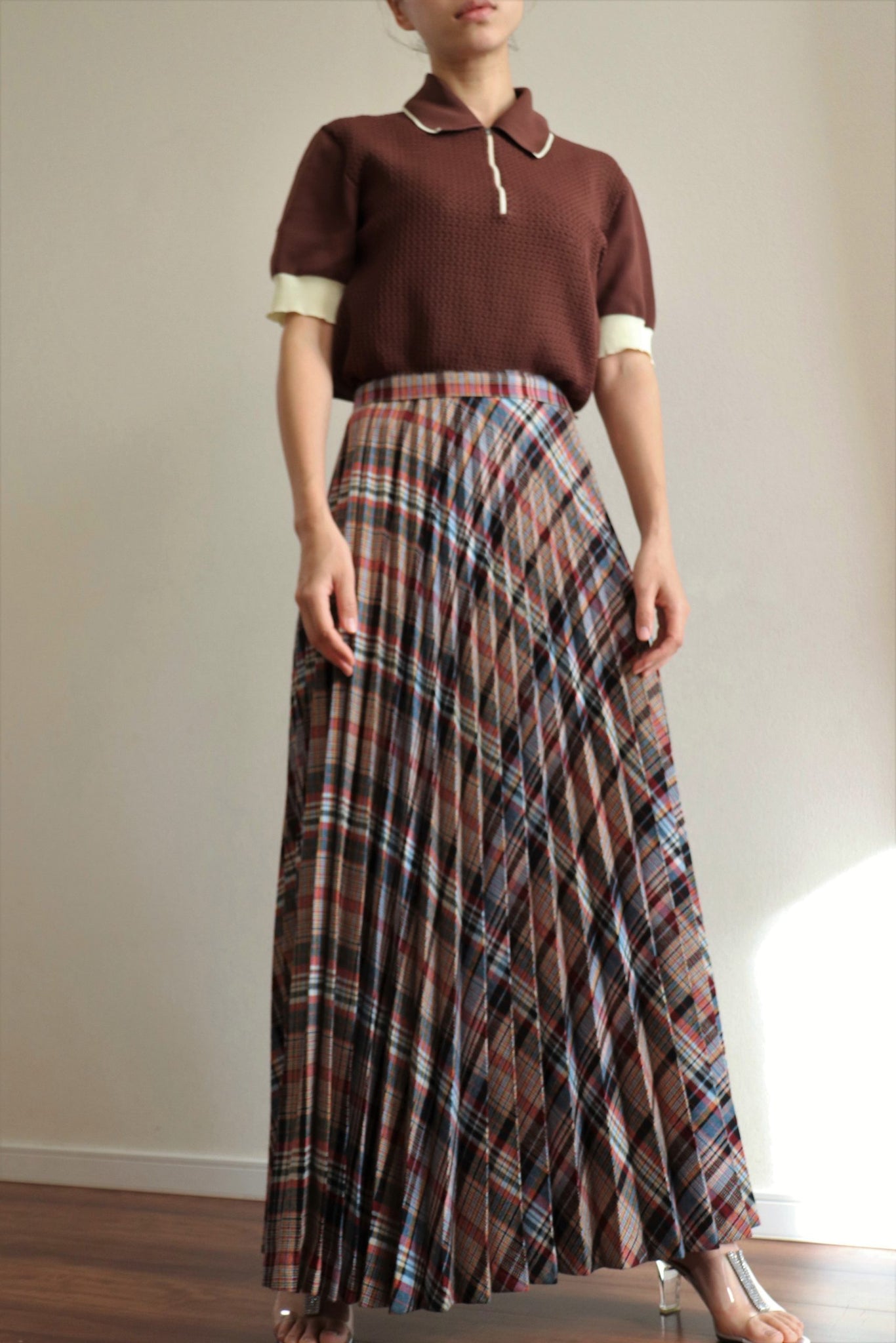 70s Full Length Pleats Skirt