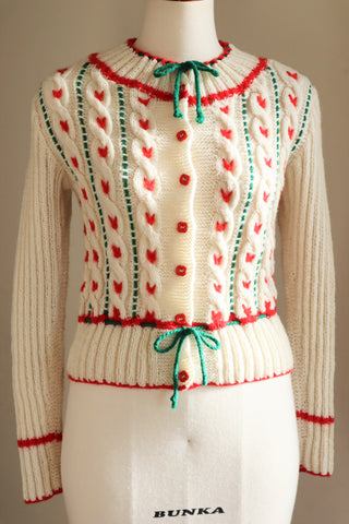 70s Soft Yarn Hand Knit Austrian Cardigan