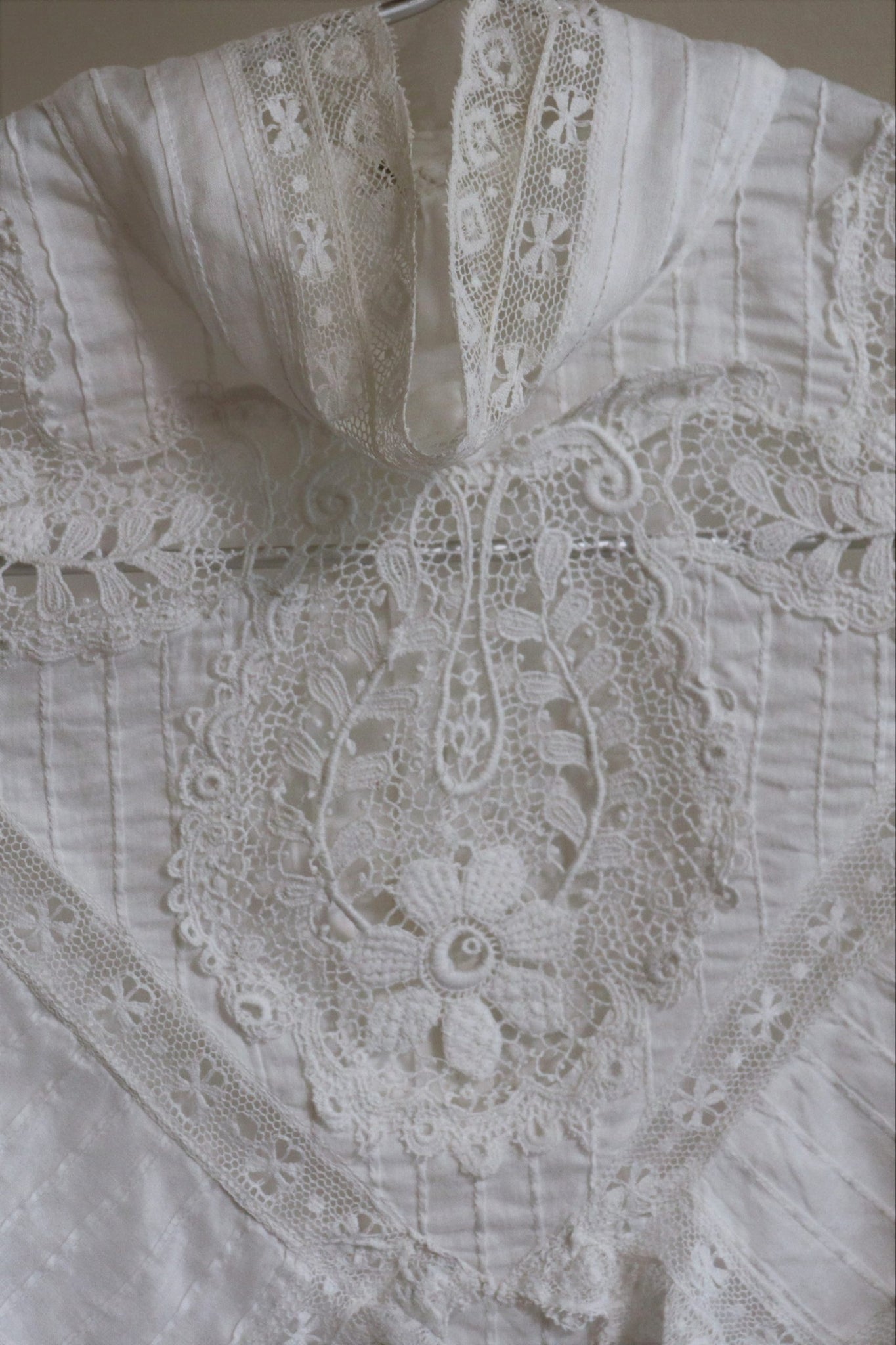 1900s Cotton Embroidered Lace Blouse White