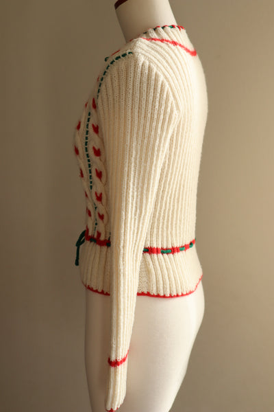 70s Soft Yarn Hand Knit Austrian Cardigan