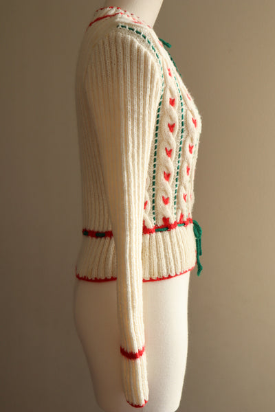 70s Soft Yarn Hand Knit Austrian Cardigan