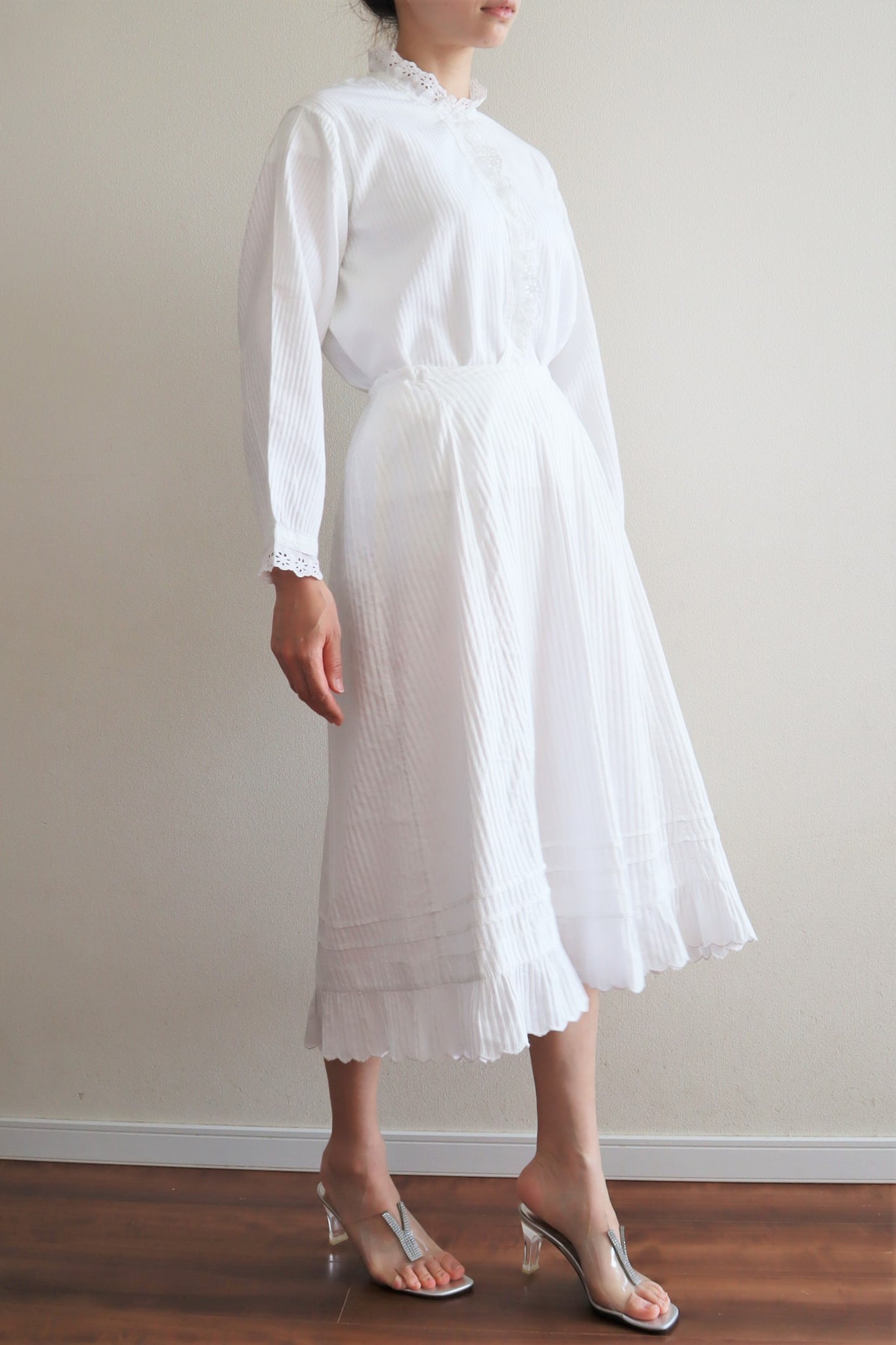 1920s French Soft Cotton Petticoat Skirt