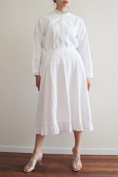 1920s French Soft Cotton Petticoat Skirt