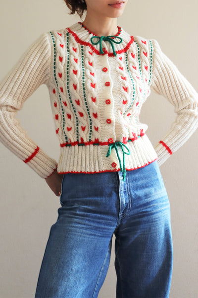 70s Soft Yarn Hand Knit Austrian Cardigan