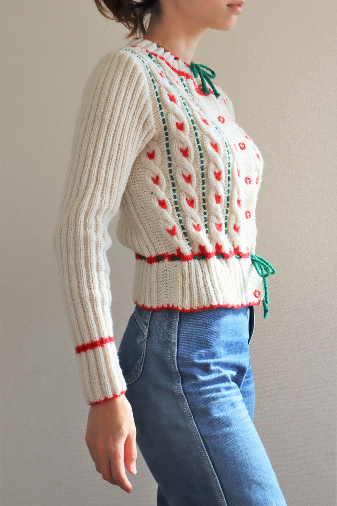 70s Soft Yarn Hand Knit Austrian Cardigan