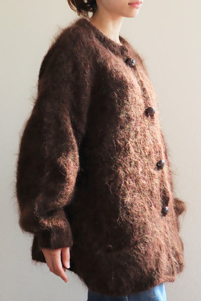 80s Brown Mohair Cardigan