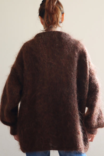 80s Brown Mohair Cardigan