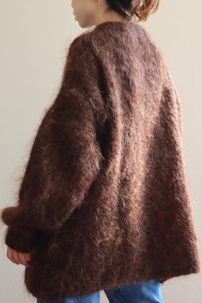 80s Brown Mohair Cardigan