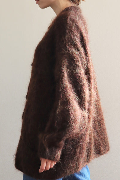 80s Brown Mohair Cardigan