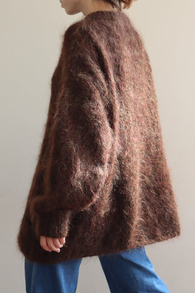 80s Brown Mohair Cardigan