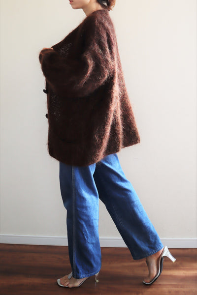 80s Brown Mohair Cardigan
