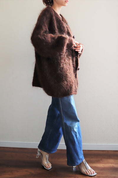 80s Brown Mohair Cardigan