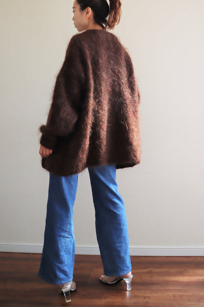 80s Brown Mohair Cardigan