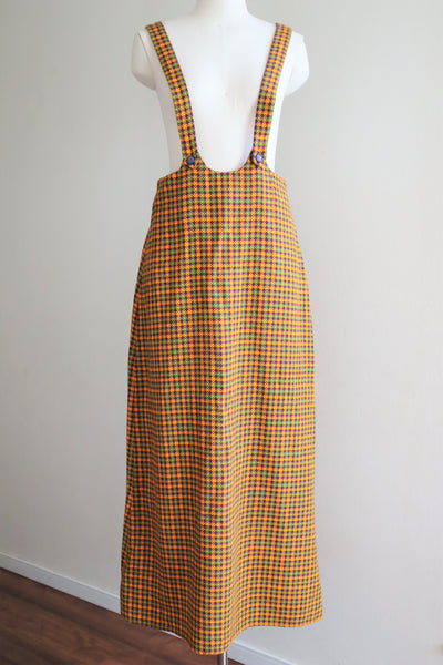 60s Plaid Salopette Dress