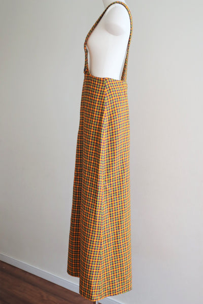 60s Plaid Salopette Dress