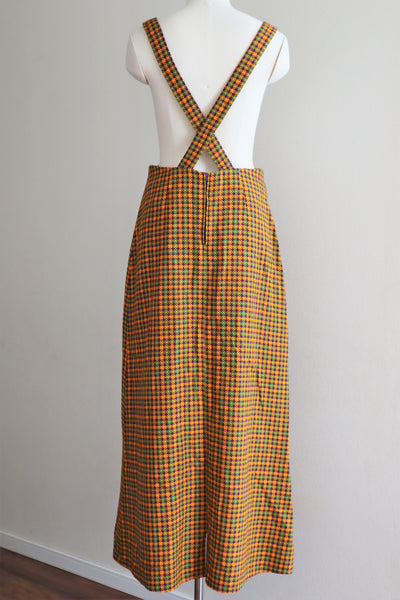 60s Plaid Salopette Dress