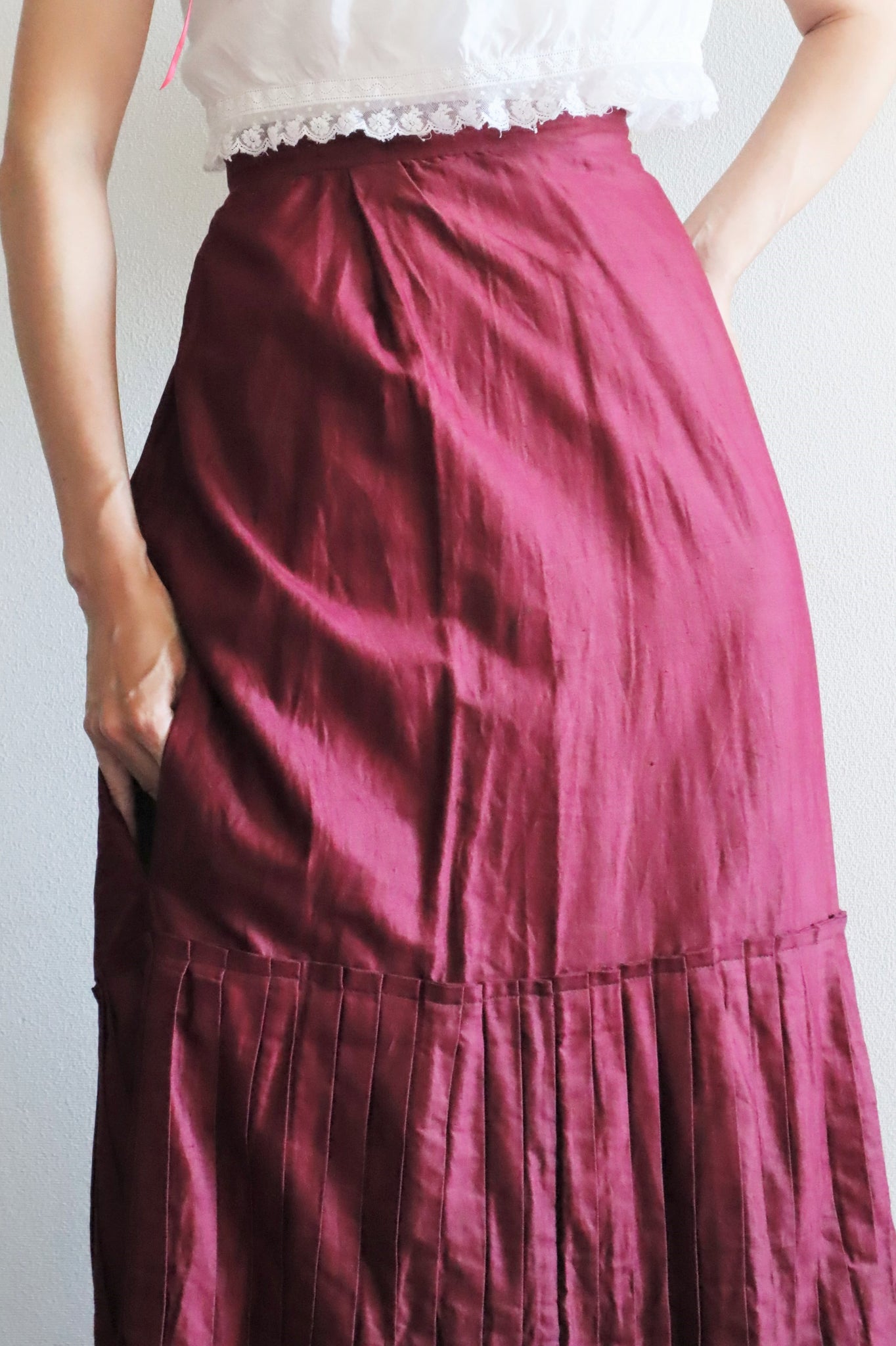 19th Edwardian Burgundy Skirt